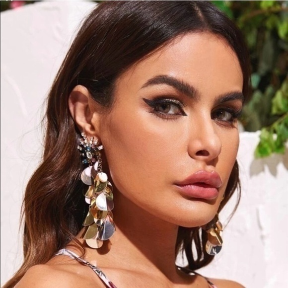 Statement Gold And Silver Dangle Earrings - Women Jewelry